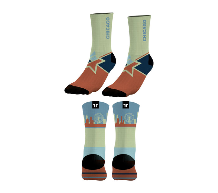 Chicago marathon compression socks by THERSIPO — running socks for runners