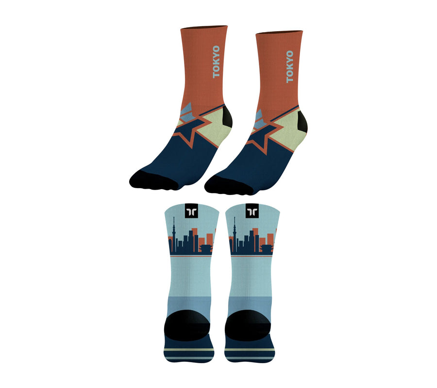 Tokyo marathon compression socks by THERSIPO — running socks for runners