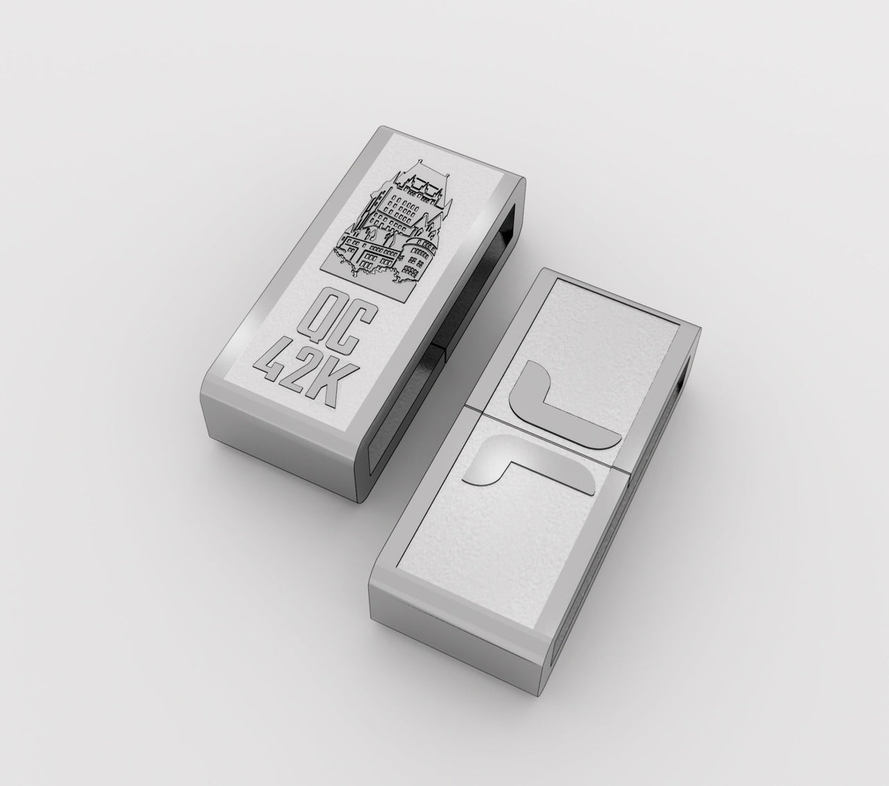 Quebec 26.2 running charm — engraved stainless-steel marathon medal charm on a THERSIPO bracelet