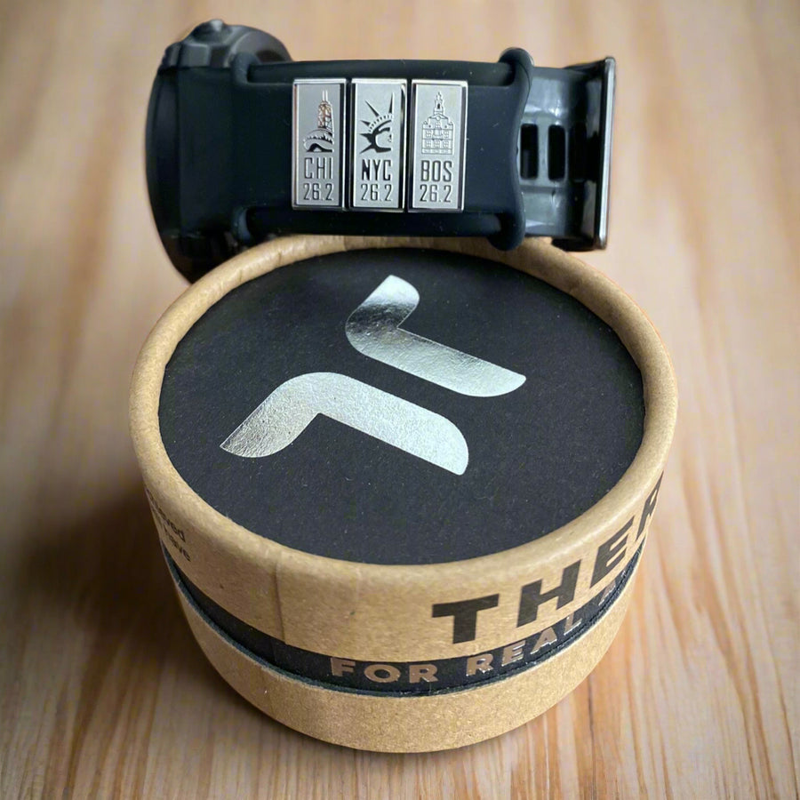THERSIPO silicone charm band — marathon bracelet base for engraved race charms