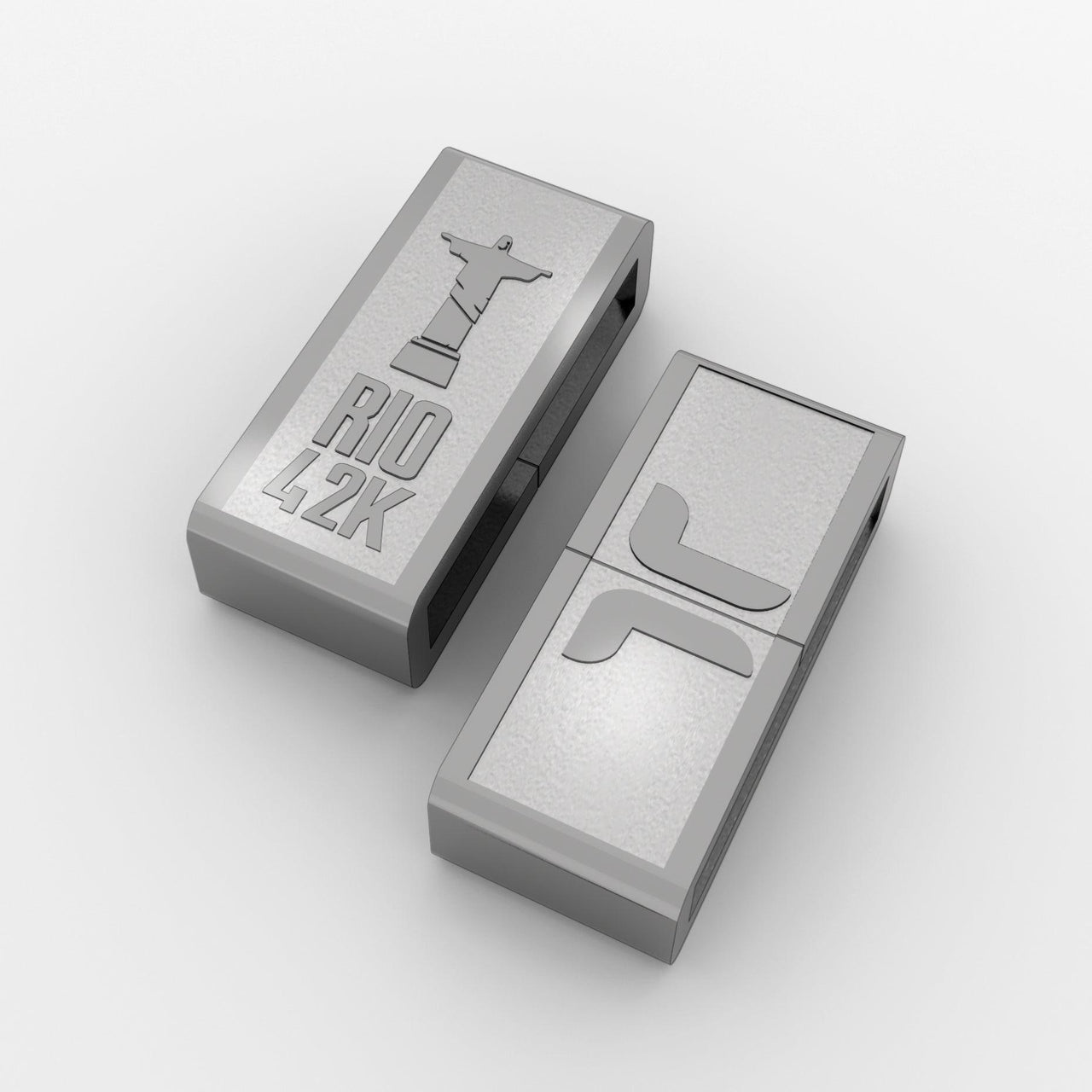 Rio 26.2 running charm — engraved stainless-steel marathon medal charm on a THERSIPO bracelet